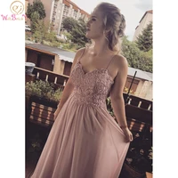 lace applique prom dress pink chiffon long beaded plus size formal spaghetti strap sweetheart sleeveless a line evening gowns