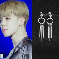 single stainless steel geometric men and women pendant earrings korean star same style celebrity inspired earrings wholesale