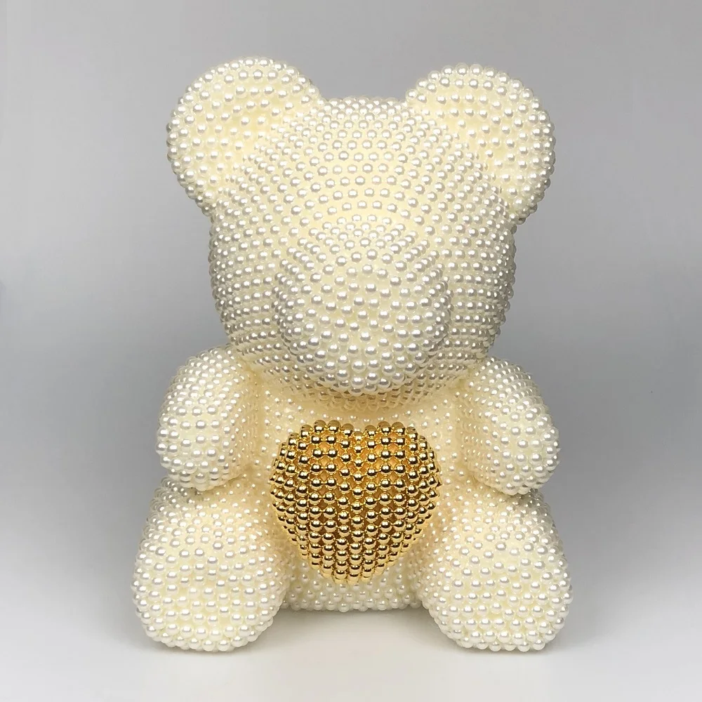 

2020 New 40cm Pearl Bear Wedding Souvenir Ideas Artificial Foam Pearl Teddy Bear With Heart Kids Birthday Valentine's Day Gifts