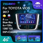 Автомобильный радиоприемник 2DIN Android 10 для Toyota Vios Yaris 2017 Blu-Ray IPS экран автомобильное Стерео GPS-навигация автомобильное радио Bluetooth плеер IGO