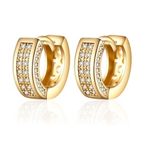 classic small cubic zirconia hoop earrings high quality gold silver color round circle earrings for women jewelry simple gifts