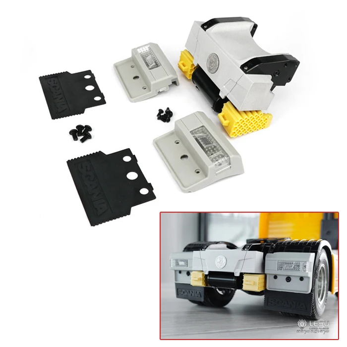 Металлический задний бампер LESU для R470 R620 RC 1/14 трактора Sca грузовика Tmy TH02307|Детали