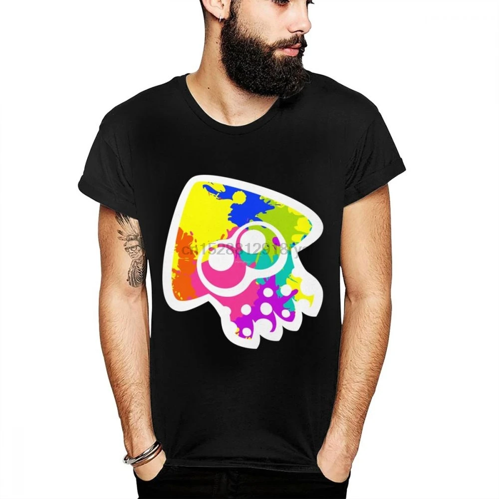 Мягкая хлопковая Футболка с нарисованным кальмаром Splatoon 2 уникальная футболка на