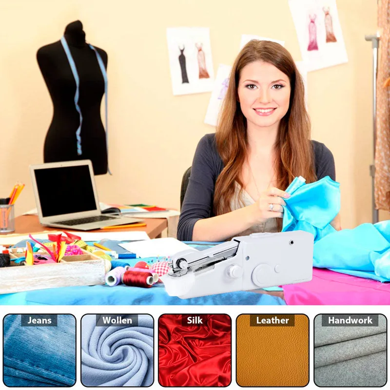 Портативная мини электрическая ручная швейная машина быстрая беспроводная для