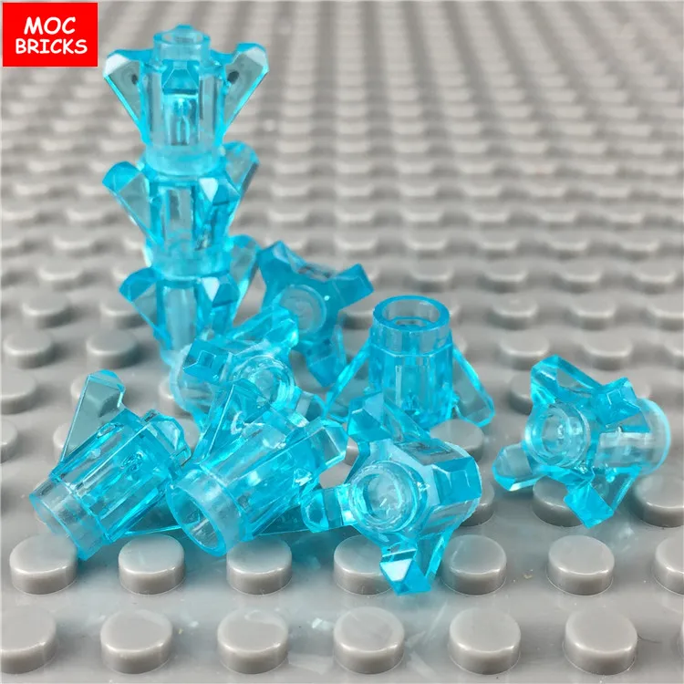 10 шт./лот MOC кирпичи Trans light Rock 1x1 кристалл 4 точки драгоценность подходит для 11127 DIY