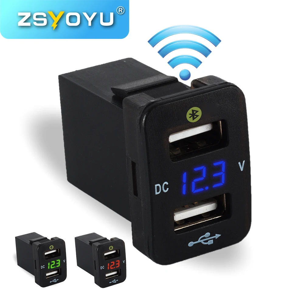 Самые модные 4.2A Dual USB Автомобильное зарядное устройство вольтметр 12 в разъем USB адаптер зарядное устройство s Быстрый двойной порт USB Автомобильное зарядное устройство для Toyota