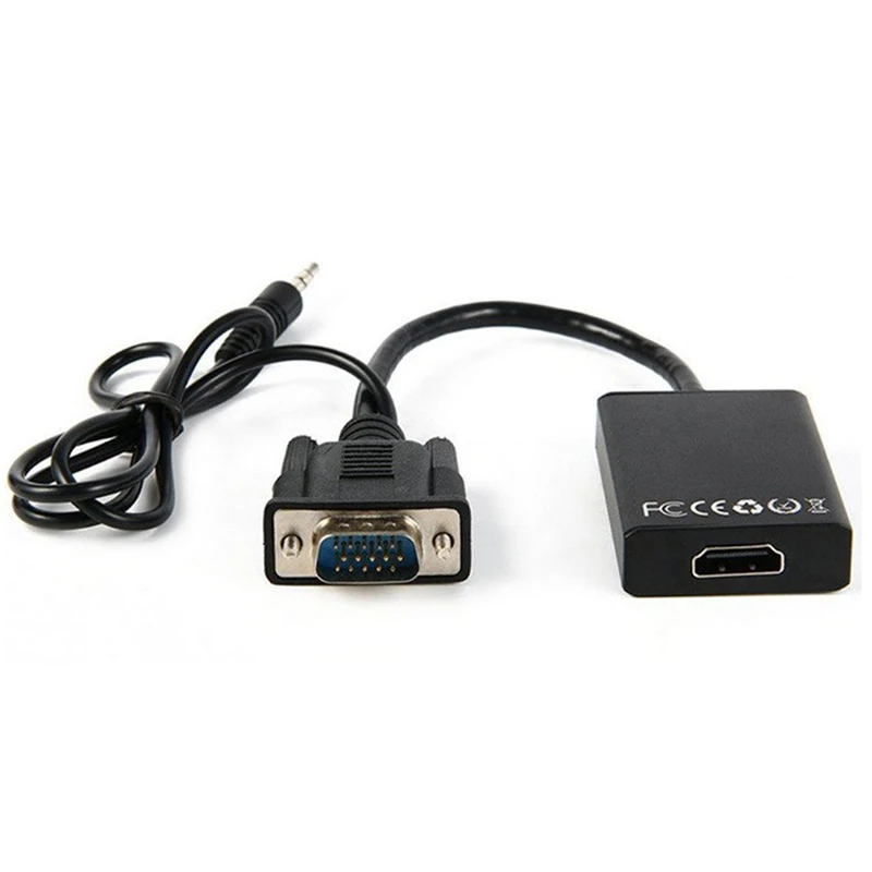 25 см VGA мужчина к совместимому с HDMI Женский адаптер конвертер кабель аудио Выход