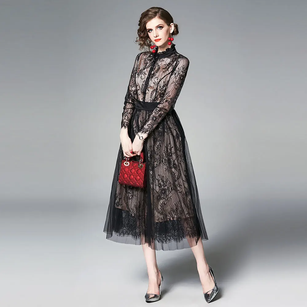 Женские Элегантные вечерние платья в английском стиле Осеннее модное винтажное
