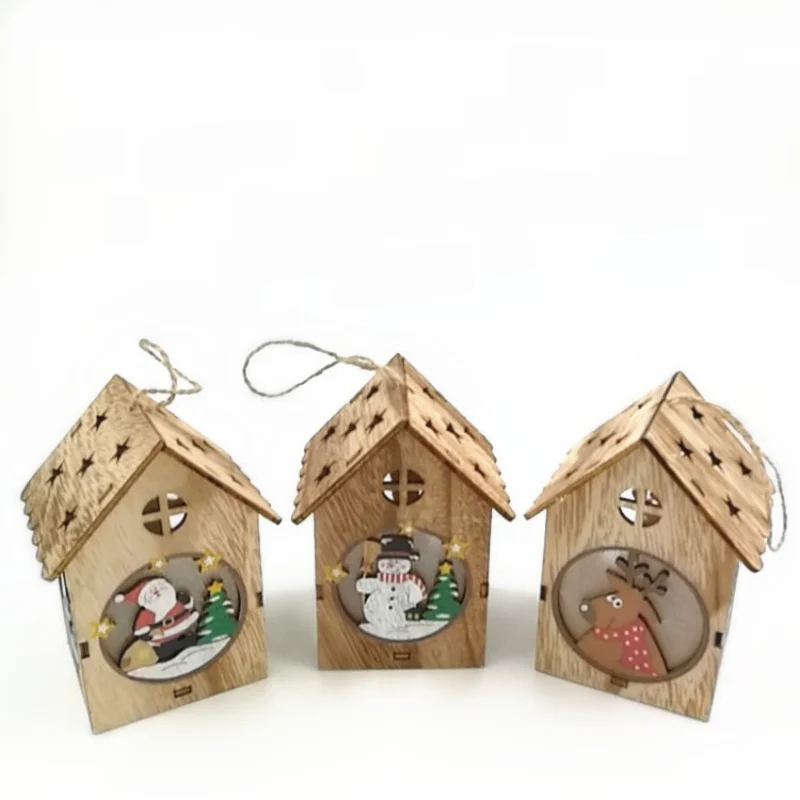 Рождественские украшения для дома светодиодсветильник ка снежинка деревянный