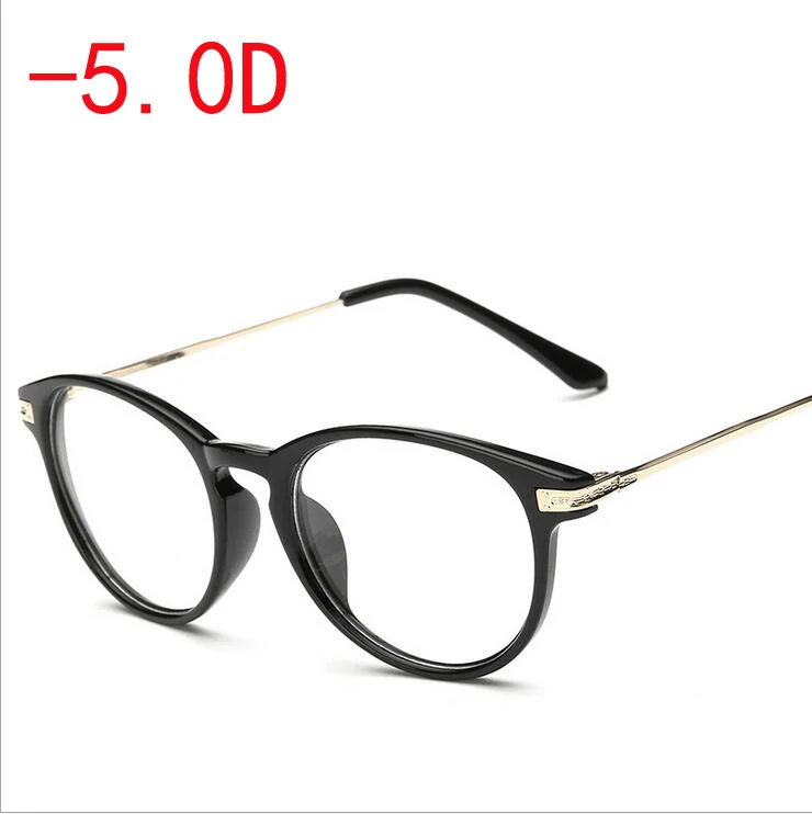myopia 500 Ретро очки в желтой оправе для близорукости, модные очки для близорукости для женщин и мужчин-100-150-200-250-300-350-400-450-500-600 - Цвет оправы: myopia 500