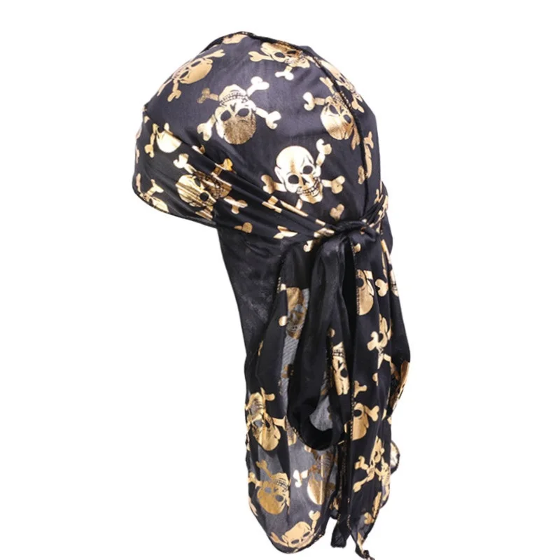 

Laser silk like decorative pattern long tail Headband
