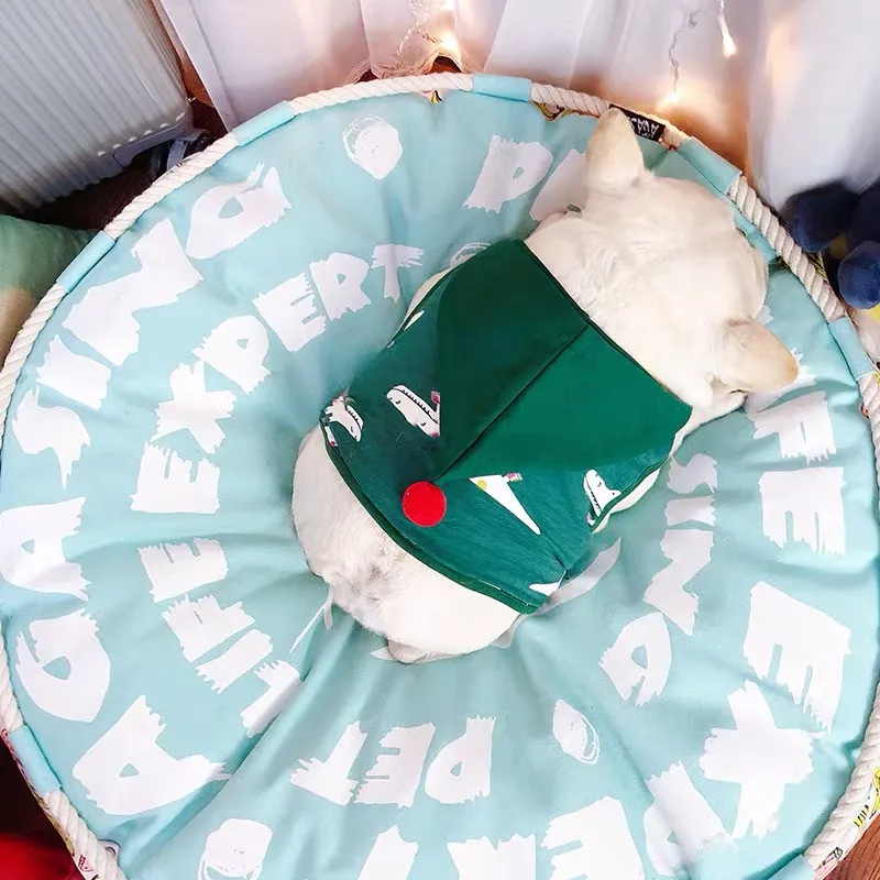 Французский бульдог Летний жилет для собаки футболка с капюшоном маленький