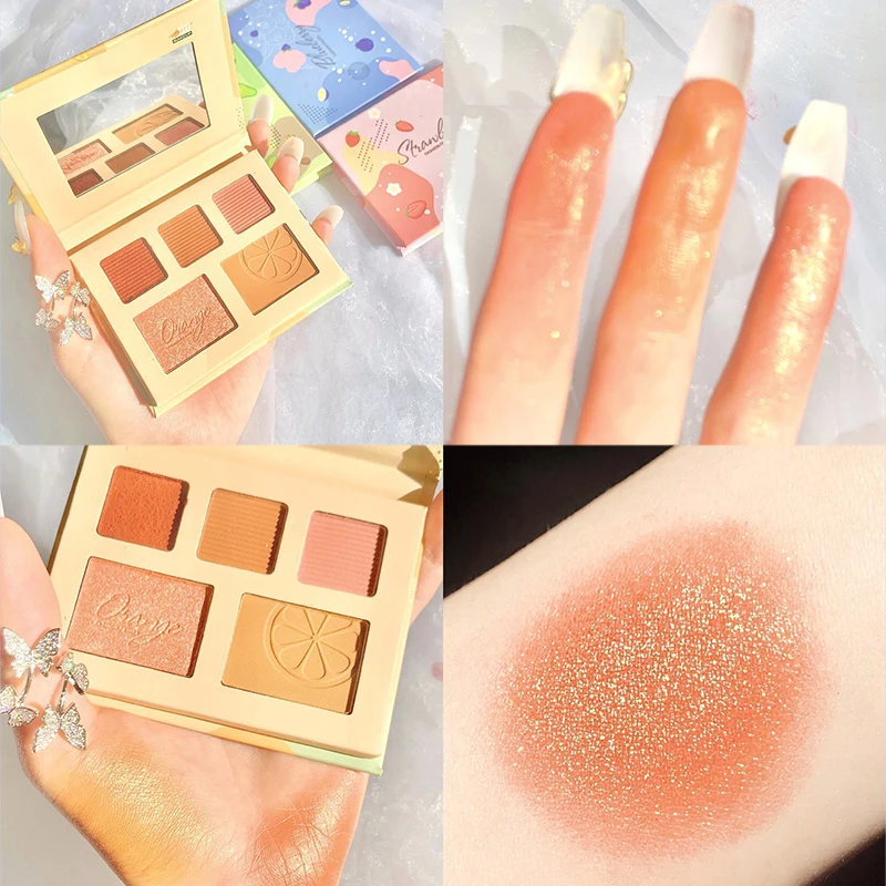 5 цветов Палитра теней для век голографическая блестящая матовая палитра век| |