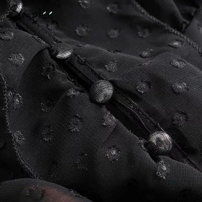 Simplee шифоновая блузка в горошек с v-образным вырезом женские прозрачные