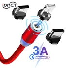 IONCT 3A Магнитный зарядный кабель для быстрой зарядки для iPhone Xiaomi samsung Android мобильный телефон магнит type C Micro USB кабель для передачи данных