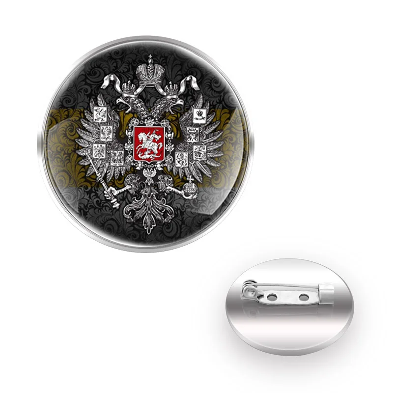 Двухсторонняя брошь в виде орла герб Российской империи булавка на воротник