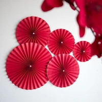 flower paper fan 6pcs wedding party birthday decoration paper crafts fan shopping mall window home decoration festival decor
