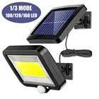 Светодиодный солнечный светильник с датчиком движения, уличсветодиодный водонепроницаемый точечный светильник на солнечной батарее для дорожек, улицы, настенного освещения, 100COB