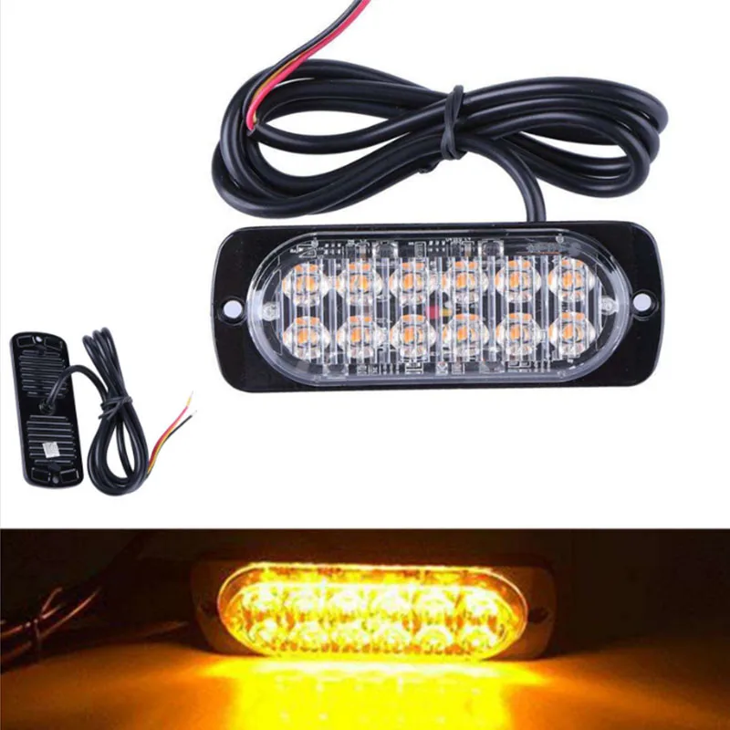 12-Led car accessories Amber Flash Flashing Recovery Strobe Emergency Signal Led Orange Grill Breakdown Light Fog Beacon | Автомобили и