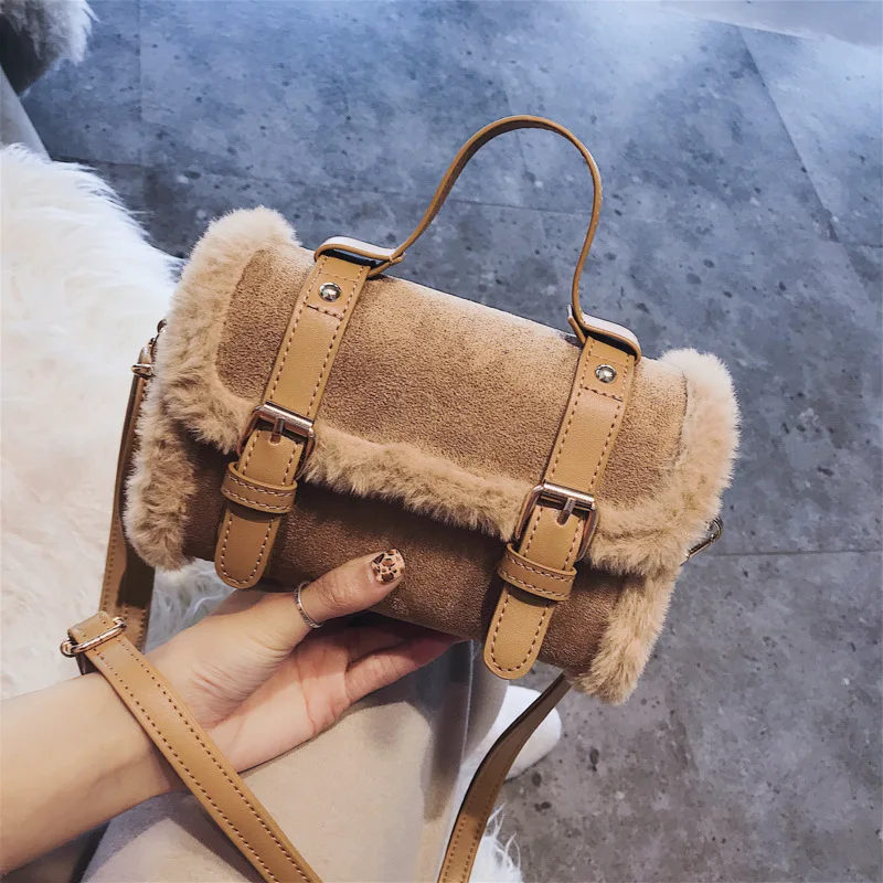 

New Style On The New Furry Small Bag Women 2021 New Trendy Autumn and Winter Retro Hand-held Fashion Women's Bag