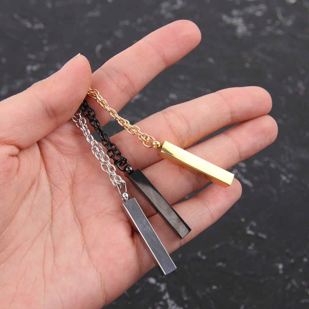 Ожерелье с прямоугольной подвеской простой из нержавеющей стали в Кубинском