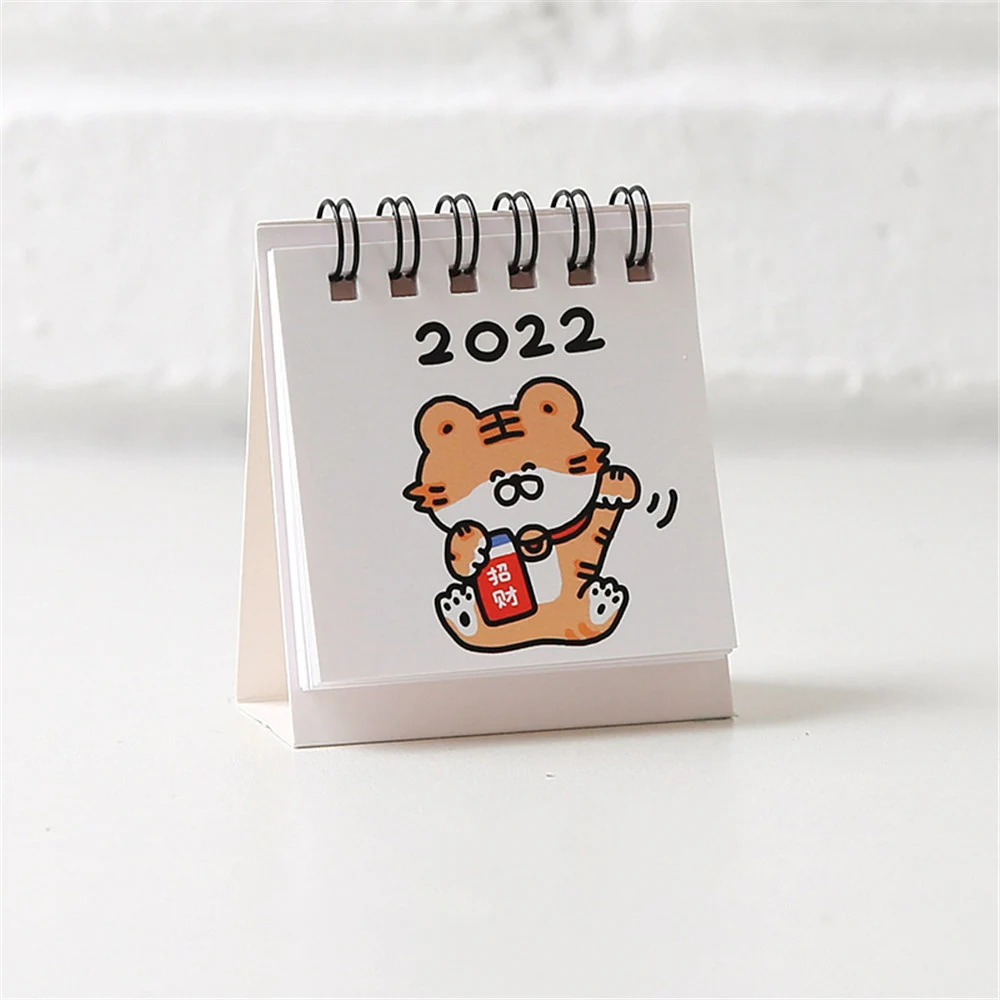 Настольный календарь с милым мультяшным тигром 2022 ежедневный ежемесячный