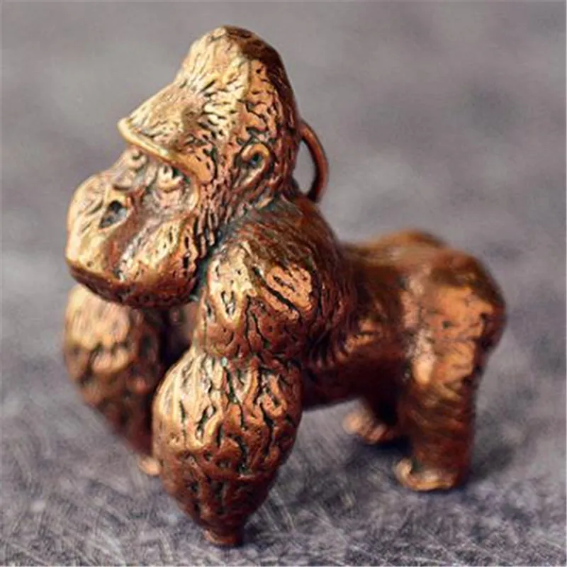 

Fashion Casting Metal Big Gorilla Retro Ornaments Gifts 3D Figurine Mini Collect Home Office Room Desktop Decoration Sculpture