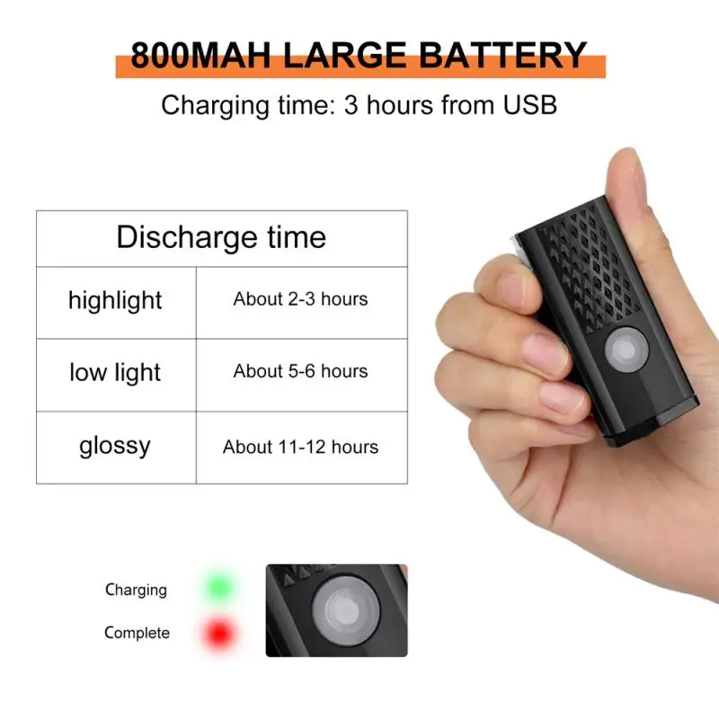 Фонарь велосипедный Аккумуляторный с зарядкой от USB водонепроницаемый | Спорт и