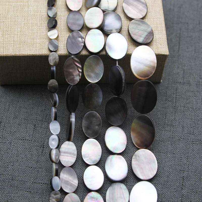 5 звёзд натуральная черная раковина прямое отверстие двусторонние овальные