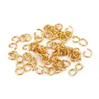 Раздельные кольца из нержавеющей стали 304L золотистого цвета, 200 шт., 3-12 мм, открытые соединительные кольца для изготовления ювелирных изделий, ожерелья сделай сам, аксессуары для рукоделия, оптовая продажа