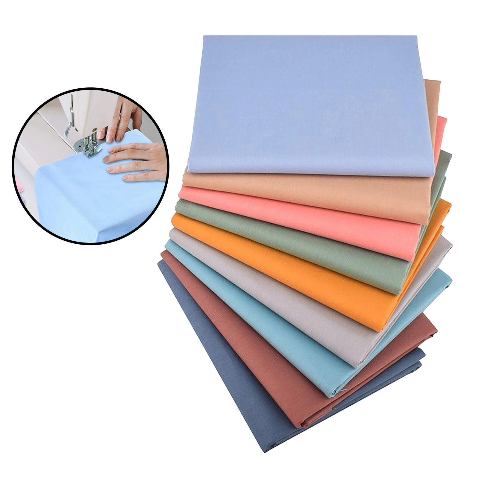 

9Pcs 9.84Inch Solid Cotton Fabric Patchwork Squares Bundle DIY Quilting Craft