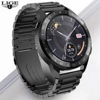 lige luxury smart watch men dial call full touch screen pedometer waterproof smartwatch for android ios sports fitness tracker