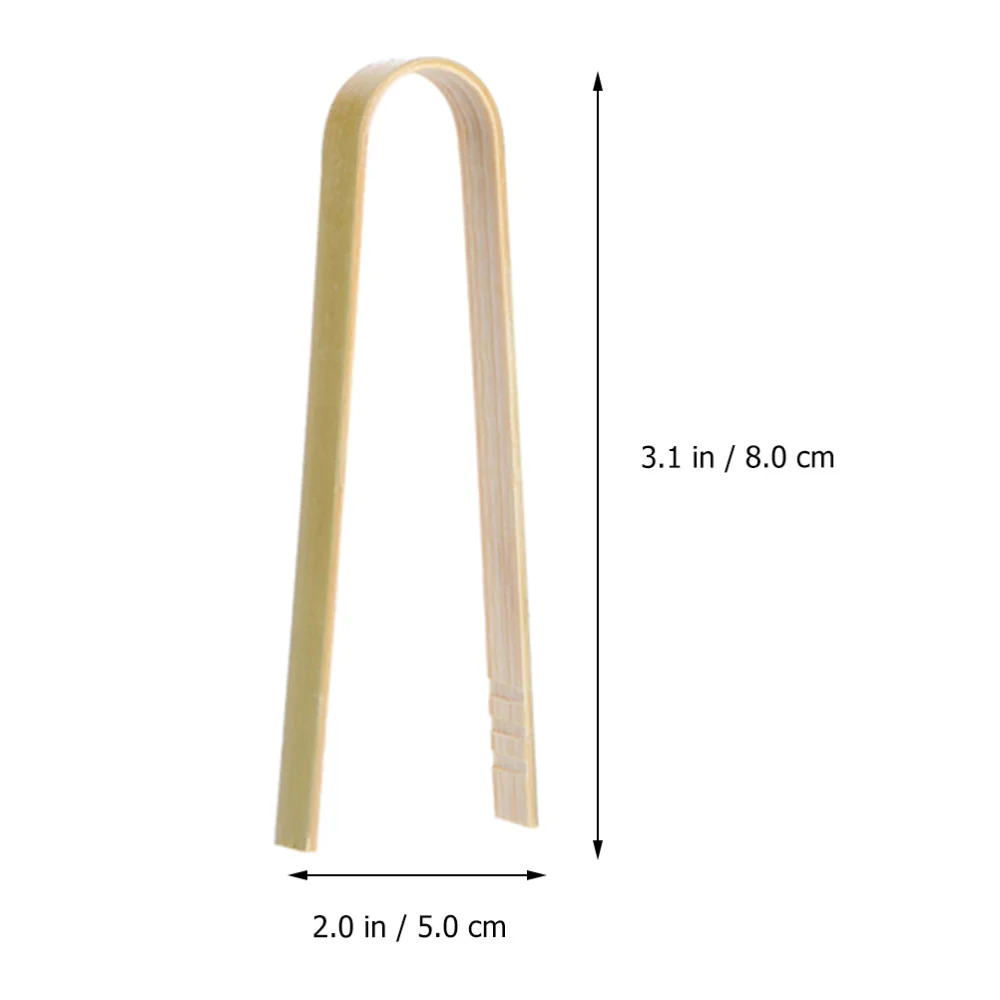

20 Pcs Bamboo Bread Tongs Durable Food Serving Clips Household Steak Clips