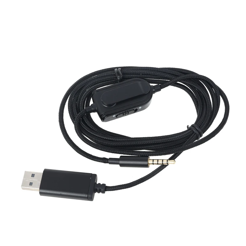 Аудиокабель со штекером 3 5 мм на USB Talkback для чата встроенный бесшумный регулятор