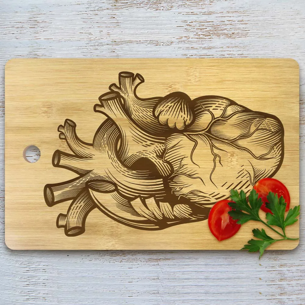 Анатомическая разделочная доска в форме сердца винтажный медицинский декор для