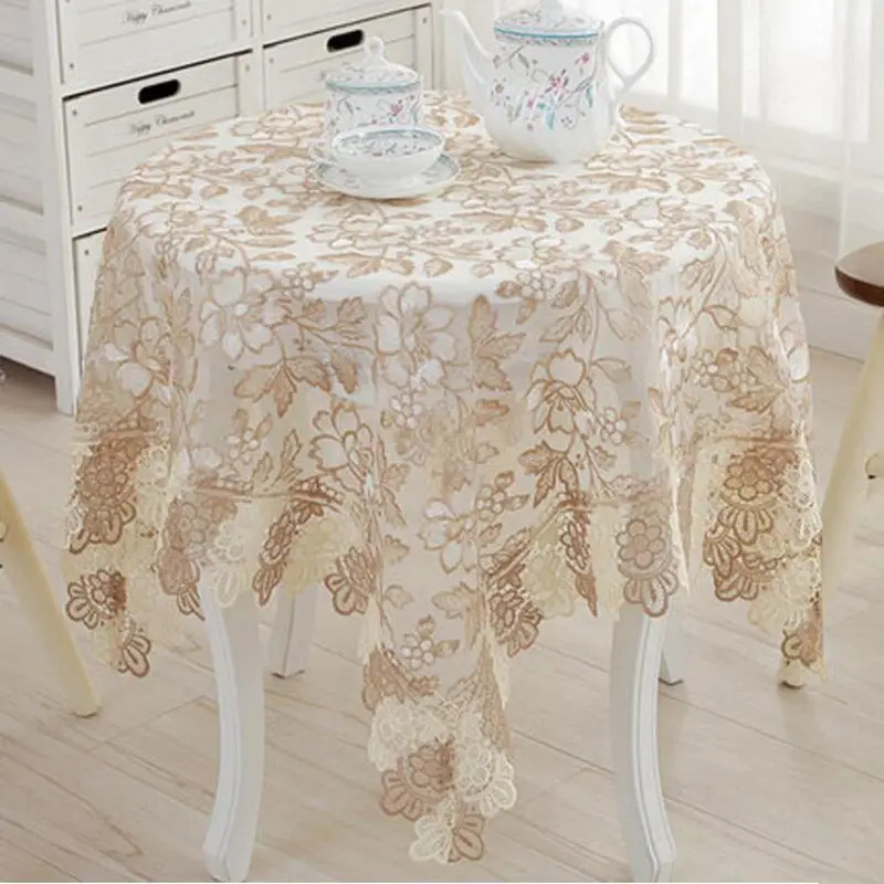 Высококачественная элегантная кружевная скатерть с вышивкой пасторальная