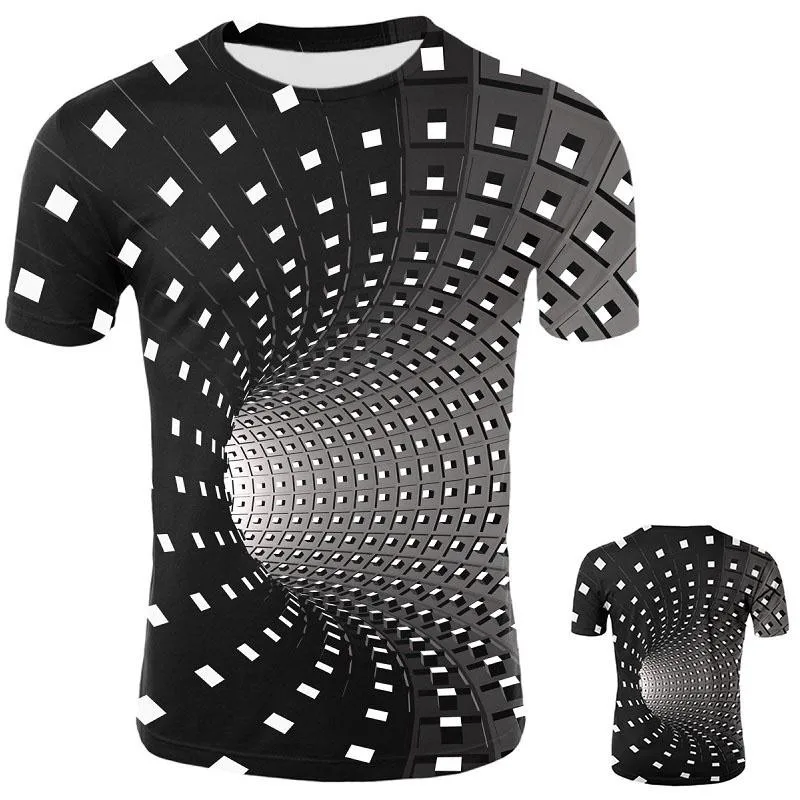 Футболка мужская с геометрическим принтом и круглым вырезом смешная