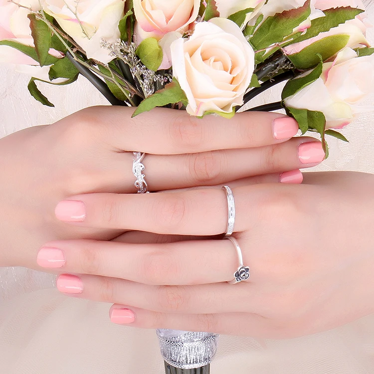 JewelryPalace кубического циркония половина Eternity свадебный набор каналов полоса 925 пробы Серебряное кольцо Красивая Новинка; Лидер продаж для Для женщин