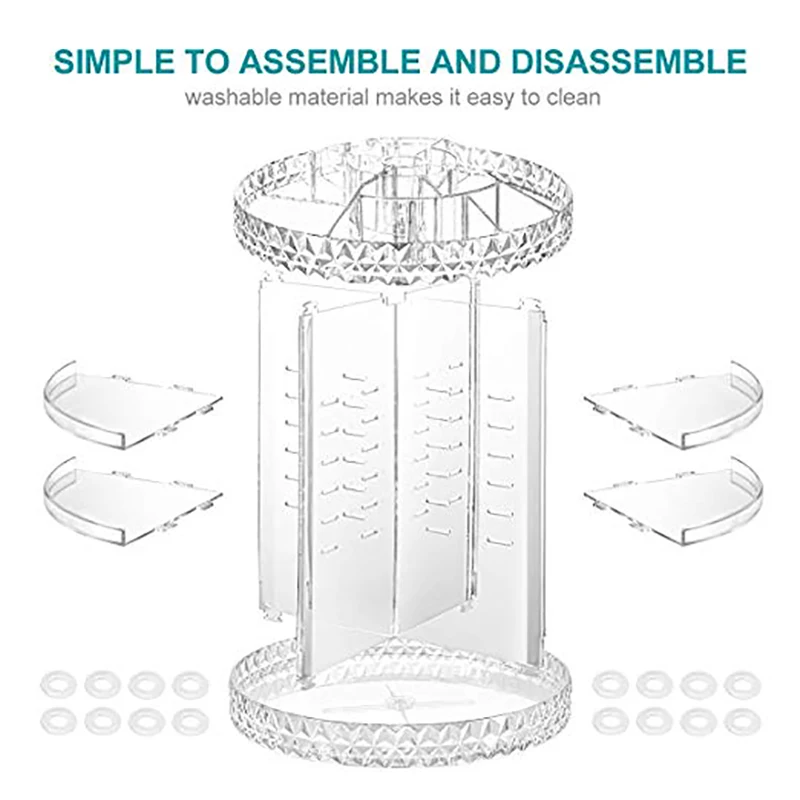 Вращающийся акриловый прозрачный ящик для хранения дома Настольный