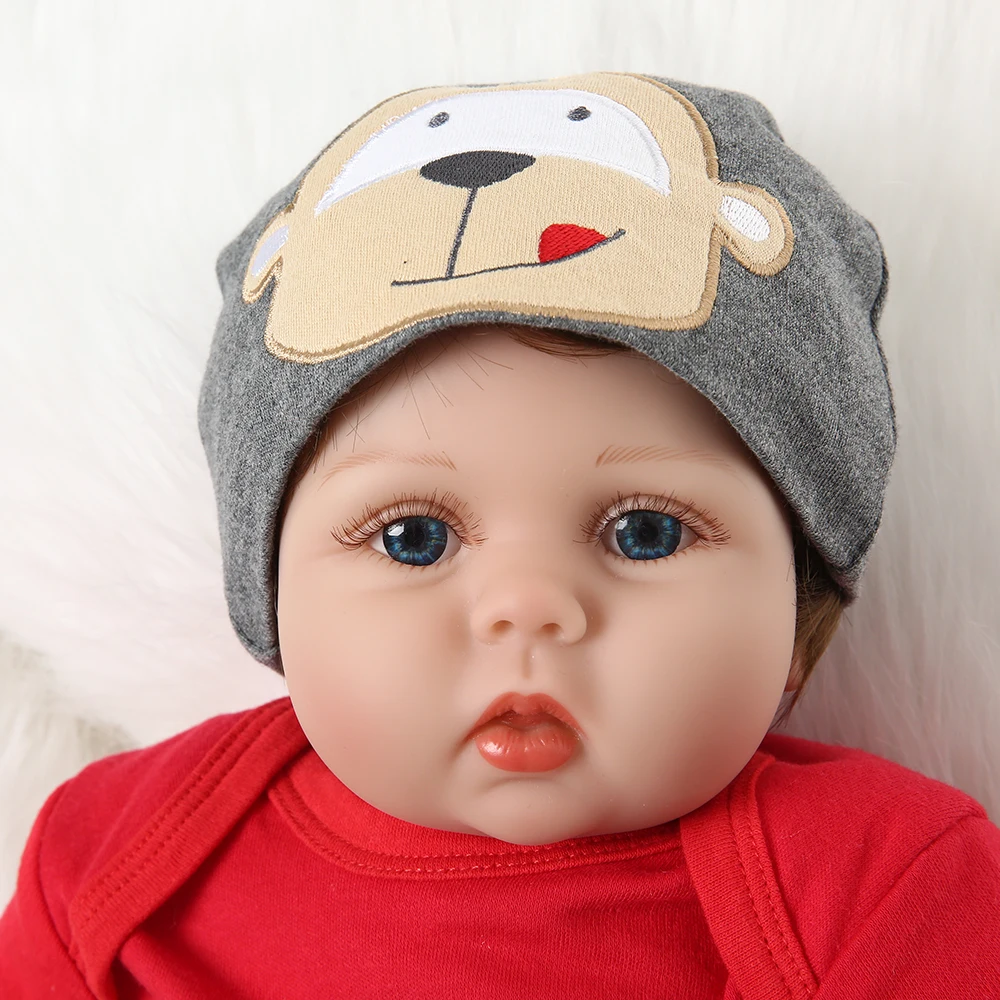 55 см Reborn Baby Doll мальчик новорожденный игрушка подарок силиконовый винил красный наряд с игрушкой медведь