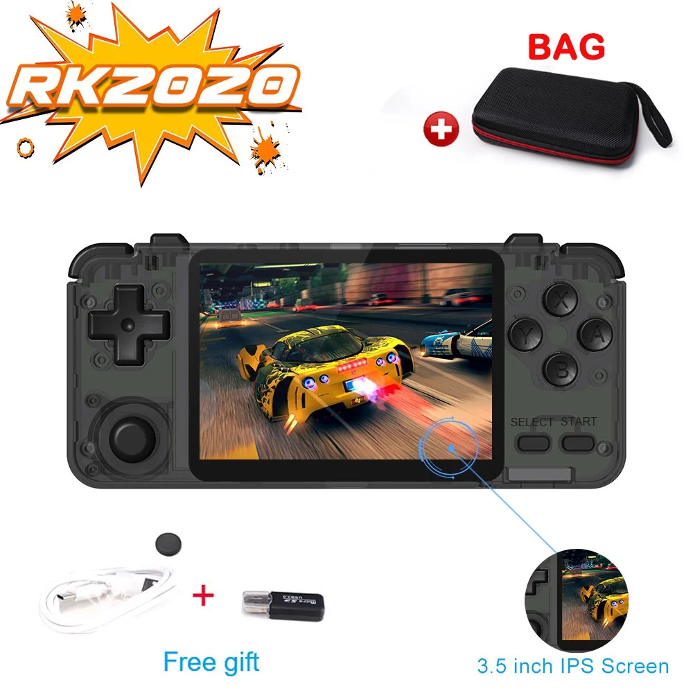 Домашняя игра RK2020 Ретро Консоль портативный 3 5 дюймовый разъем IPS экран