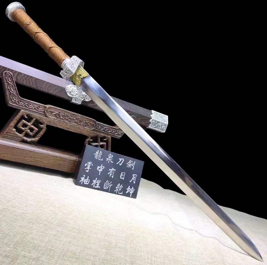 Authentic han Dynasty style Wushu Sword Chinese saber temper folded steel Blade Jian | Дом и сад
