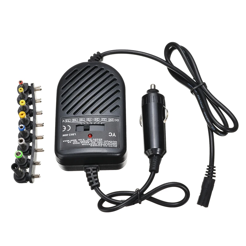 

MAYITR Portable Car 80W Power LED Auto Car Charger Adjustable Power Supply Adapter Set For HP ASUS Lenovo Laptop