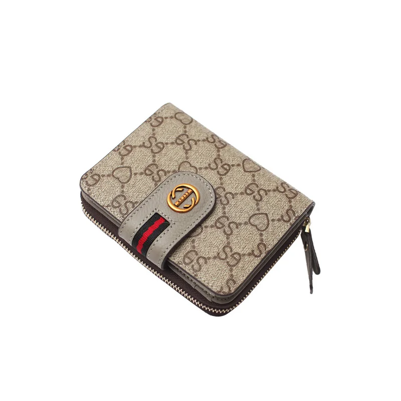 

Luxury Brand Style Women Wallets Genuine Leather Cowhide Short/Long Wallet Letter Web Stripe Prints Coin Purses With Metal CC