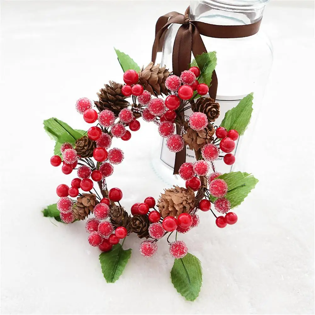 Christmas Wreath Pine Cone Rattan Christmas Door Decoration Bell Pendant Diy New Year Thanksgiving Christmas Wreath Decorations