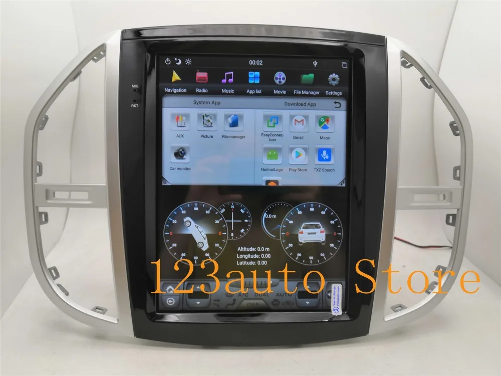12,1 дюймов вертикальный Tesla стиль Android 8,1 автомобильный DVD gps плеер Авто Навигация радио для Benz mercedes VITO Metris