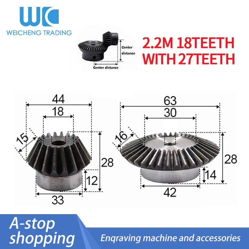2 шт. 1: 5 коническая шестерня модуль 18 зубьев + 27 90 градусов привод сменная сталь