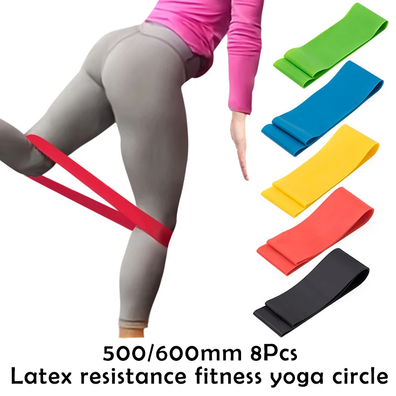 

5 Colors Yoga Resistance Rubber Bands Indoor Outdoor Fitness Equipment 0.35mm-1.1mm Pilates Sport Training Workout Elastic Bands