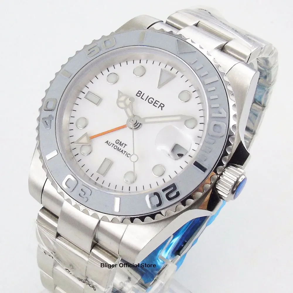 Механические Автоматические Мужские часы 40 мм функция GMT светящийся циферблат |