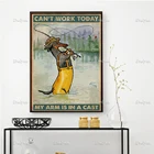 Fisher Fishing такса, собака не может работать сегодня, моя рука в литой постере, настенные художественные принты, домашний декор, холст, плавающая рамка